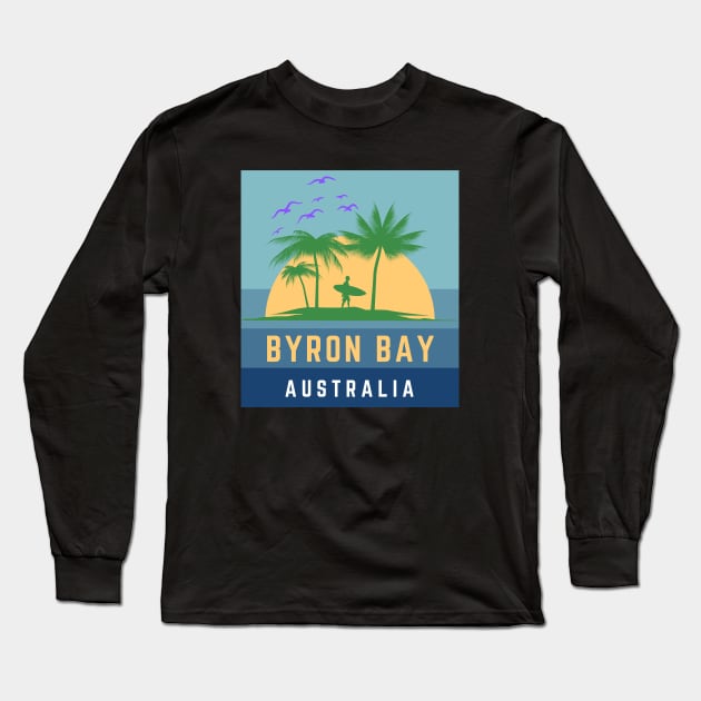 Byron Bay Australia Long Sleeve T-Shirt by bougieFire